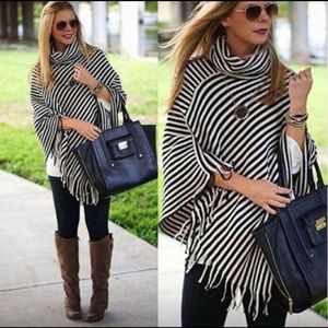 Cute black and white striped shawl/ cardigan thing